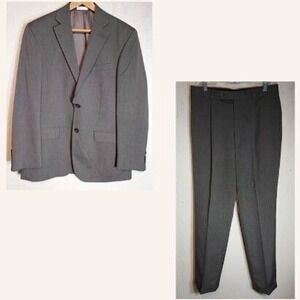 Geoffrey Beene Mens Gray 2 Piece Suit Professional Size 42R 34 x 32